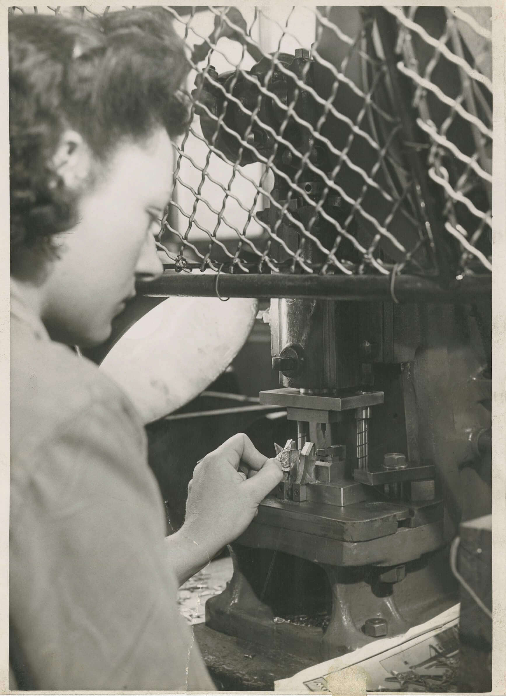 Woman in the Royal Mint factory making Campaign Stars