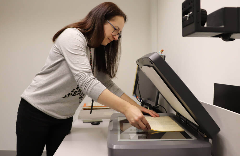 Sarah Tyley digitising Royal Mint Advisory Committee Papers.jpg