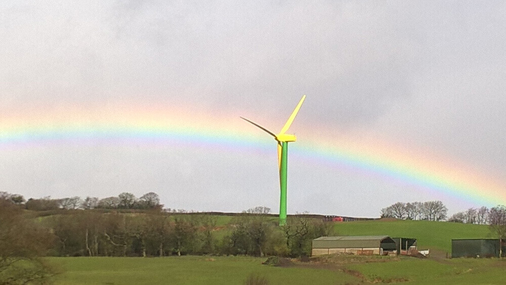 Delilah the wind turbine at the Royal Mint.jpg