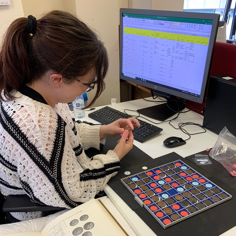 Kerry Love during her placement at the Royal Mint Museum