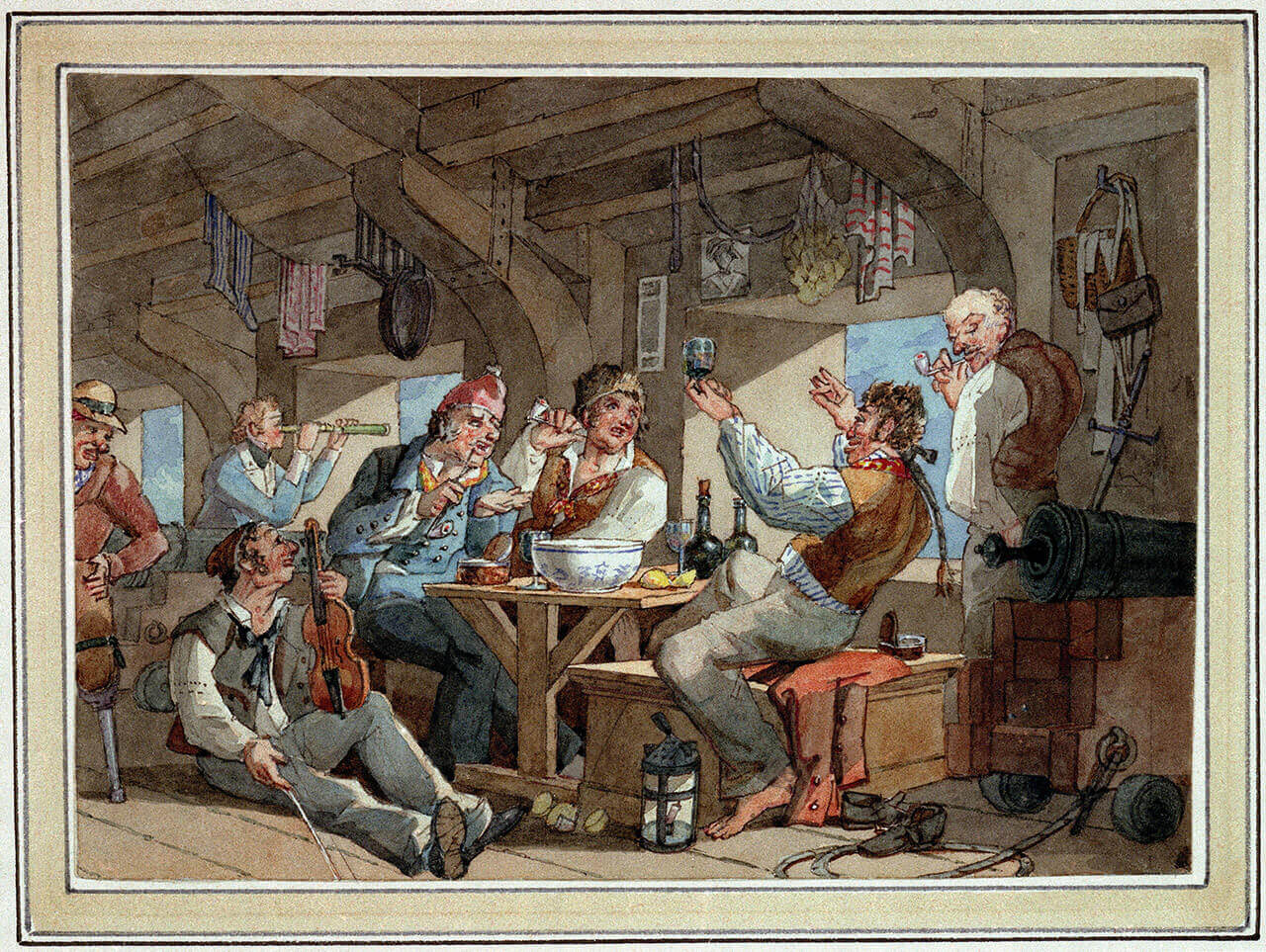 Shipmates carousing on shipboard © National Maritime Museum, Greenwich, London.jpg