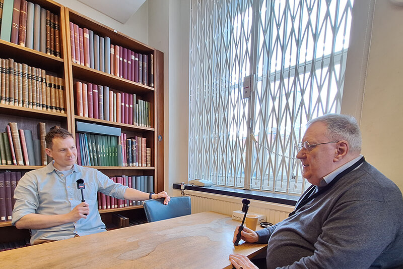 Chris Barker and Barry Cook talking at the British Museum