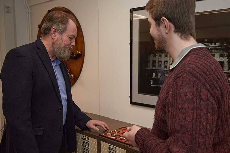 Eric Nordgren and David Mason speaking in the Royal Mint Museum