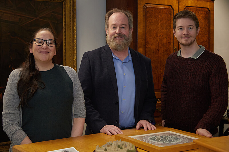 Eric Nordgren looking at coins in the Royal Mint Museum