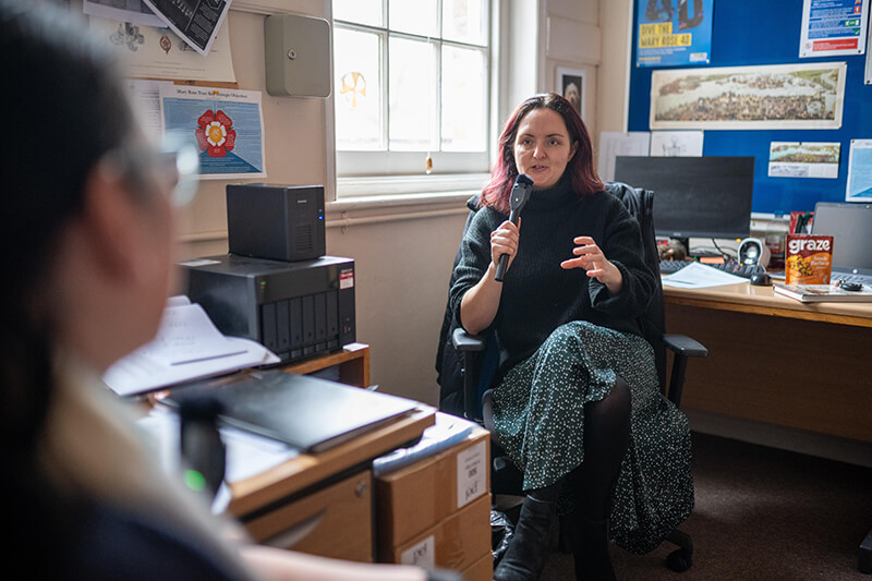 Interviewing Hannah Matthews at the Mary Rose Museum