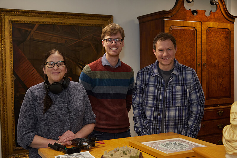 Richard Blakemore, Susan Sandford and Chris Barker at the Royal Mint Museum