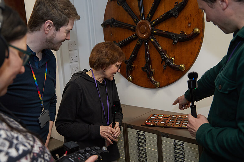 Royal Mint Museum podcast team and Marian Gwyn