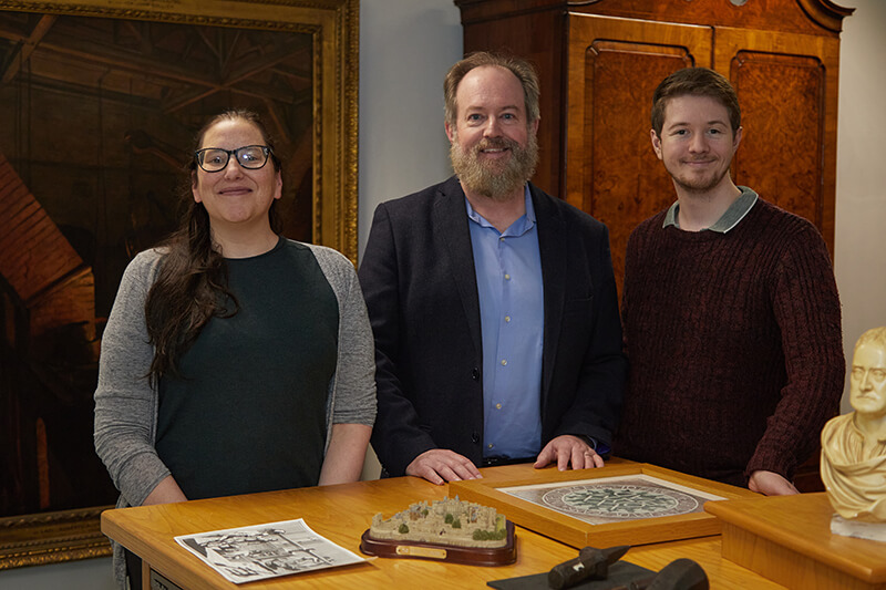 Susan Sandford, Eric Nordgren and David Mason in the Royal Mint Museum